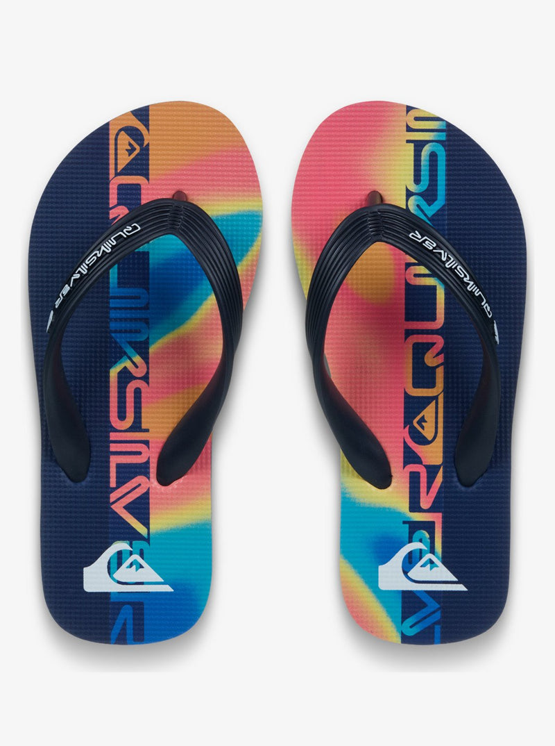 Load image into Gallery viewer, Quiksilver Kid's Molokai Art Flip Flops Monaco Blue EQBL100031-BYC0
