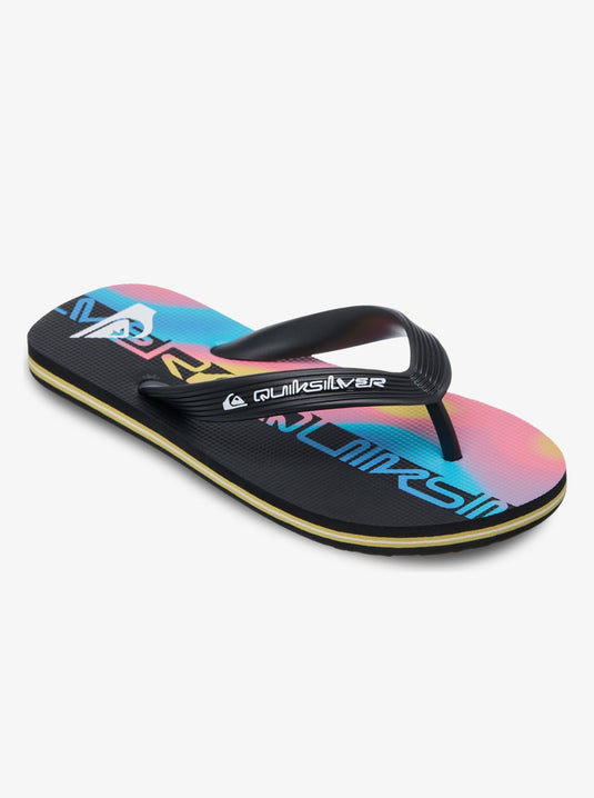 Quiksilver Kid's Molokai Art Flip Flops Black/Black/Pink EQBL100031-XKKM