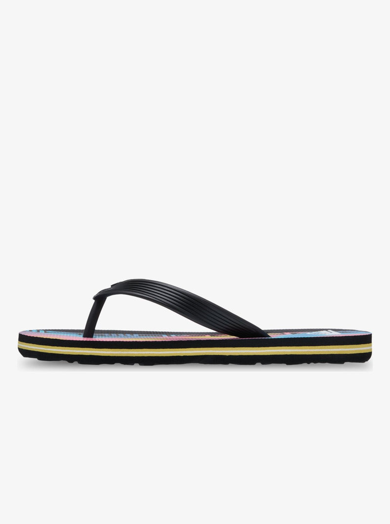 Load image into Gallery viewer, Quiksilver Kid's Molokai Art Flip Flops Black/Black/Pink EQBL100031-XKKM
