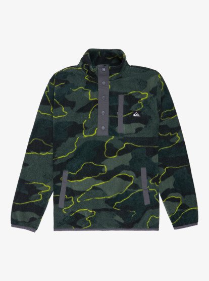 Load image into Gallery viewer, Quiksilver Kid's No Destination Hz Half Snap Fleece (8-16) Trekking Green Camostrokes EQBPF03018-GSC6
