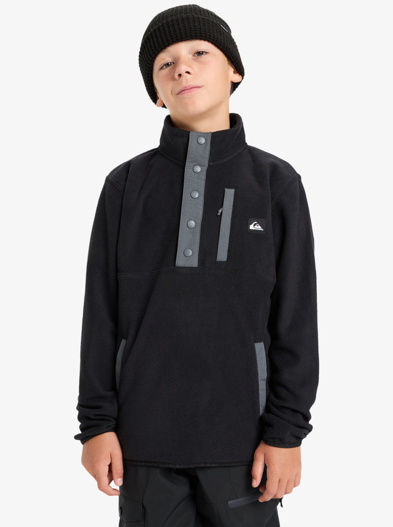 Load image into Gallery viewer, Quiksilver Kid&#39;s No Destination Hz Half Snap Fleece (8-16) Black EQBPF03018-KVJ0
