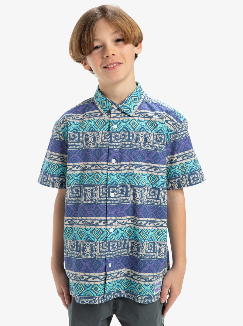 Load image into Gallery viewer, Quisilver Kids&#39; Global Heat Short Sleeves Shirt (8-16 Years) Aqua Sky Global Heat EQBWT03403-BGH6
