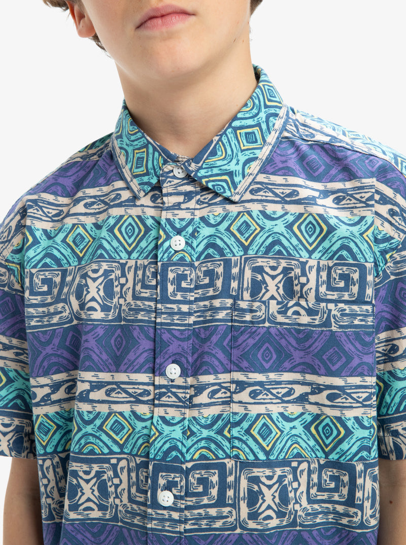Load image into Gallery viewer, Quisilver Kids&#39; Global Heat Short Sleeves Shirt (8-16 Years) Aqua Sky Global Heat EQBWT03403-BGH6
