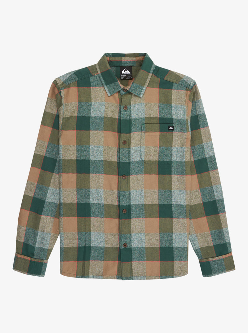 Load image into Gallery viewer, Quiksilver Kid&#39;s Motherfly Plaid Long Sleeve Shirt (8-16) Fallen Rock Motherfly Check EQBWT03405-TZC1
