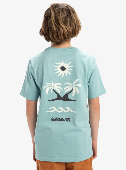 Quiksilver Kids' Evo Road End Short Sleeves T-Shirt (8-16 Years) Aquifer EQBZT04838-BGW0