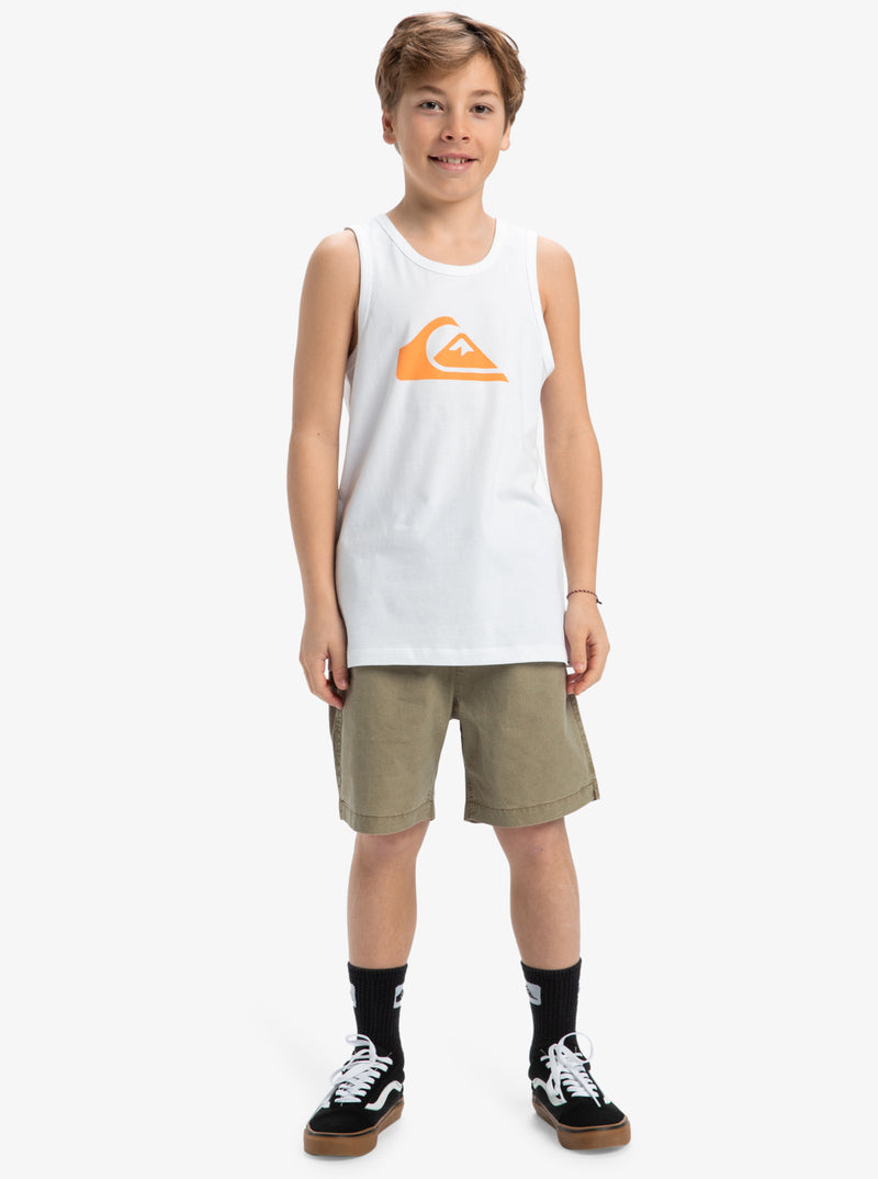 Load image into Gallery viewer, Quiksilver Kid&#39;s EV Comp Logo Muscle Tank (8-16) White EQBZT04841-WBB0
