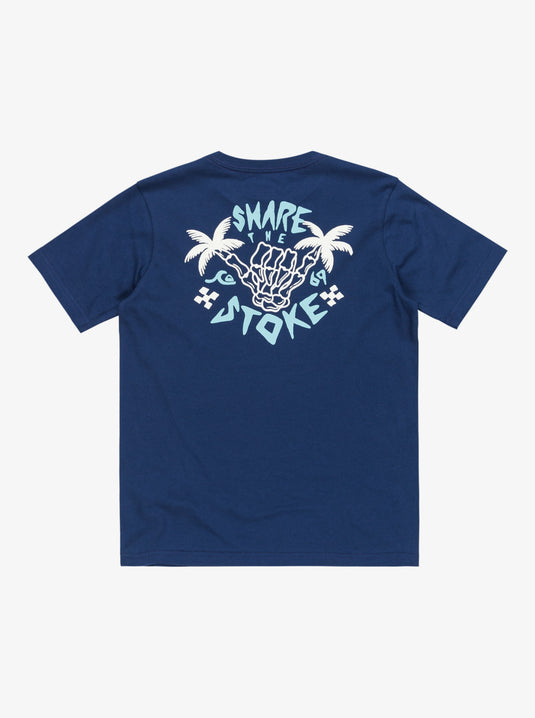 Quiksilver Kids' Ev Share The Stoke Short Sleeves T-Shirt Estate Blue EQBZT004854_BSW0