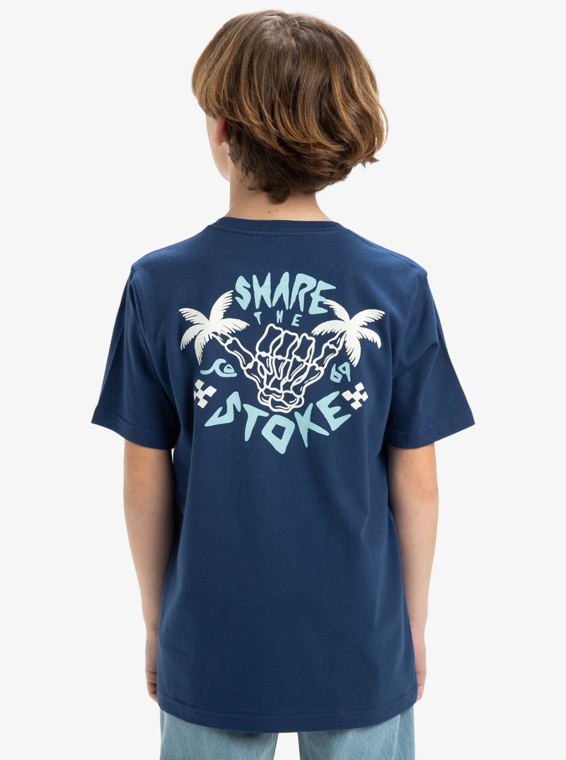 Load image into Gallery viewer, Quiksilver Kids&#39; Ev Share The Stoke Short Sleeves T-Shirt Estate Blue EQBZT004854_BSW0
