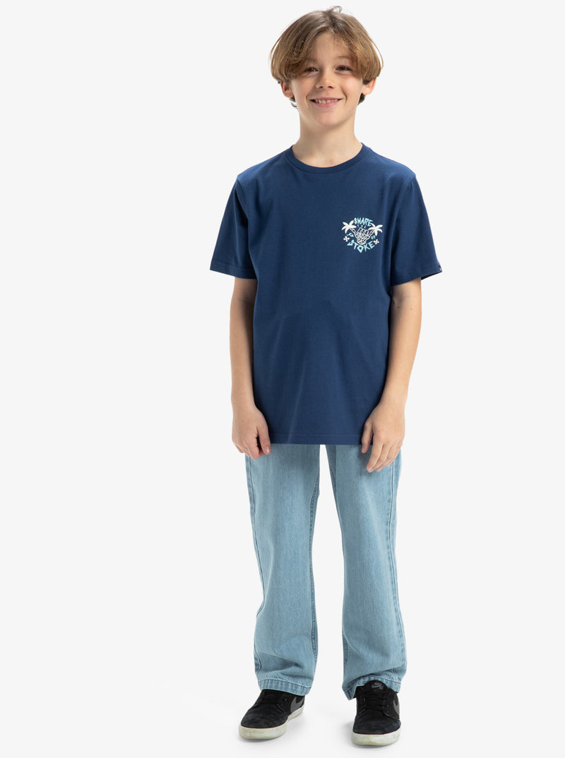 Load image into Gallery viewer, Quiksilver Kids&#39; Ev Share The Stoke Short Sleeves T-Shirt Estate Blue EQBZT004854_BSW0
