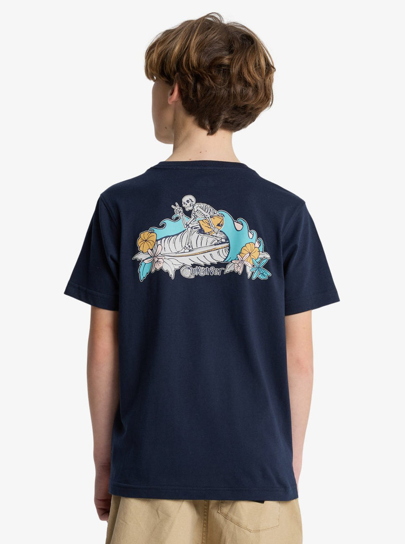 Load image into Gallery viewer, Quiksilver Kids' Skeleton Ride T-Shirt (8-14 Years) Dark Navy EQBZT04967-KTP0
