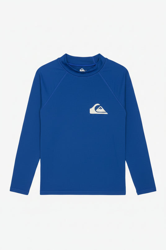 Quiksilver Kids Everyday UPF50 Long Sleeve Rash Vest(2-7 Years) Monaco Blue EQKWR03146-BYC0
