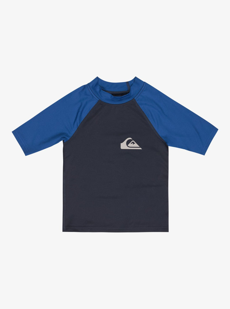 Load image into Gallery viewer, Quiksilver Kids' Everyday Short Sleeve UPF 50 Surf T-Shirt (2-7 Years) Dark Navy/Monaco Blue EQKWR03147-XBBB
