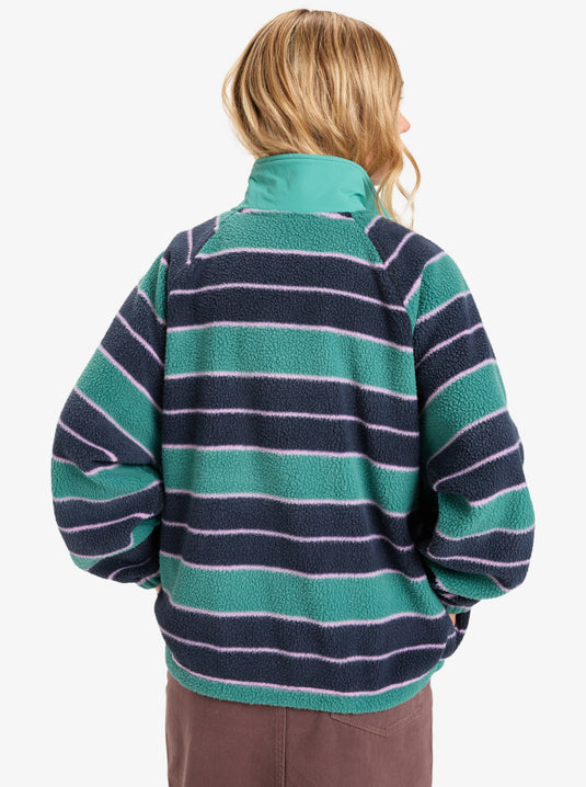 Quiksilver Women's Renek Half Zip Polar Fleece Deep Sea Strp Renek EQWPF03006-GMW6