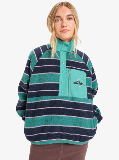 Quiksilver Women's Renek Half Zip Polar Fleece Deep Sea Strp Renek EQWPF03006-GMW6