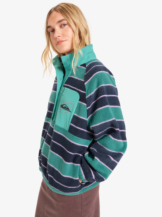 Quiksilver Women's Renek Half Zip Polar Fleece Deep Sea Strp Renek EQWPF03006-GMW6
