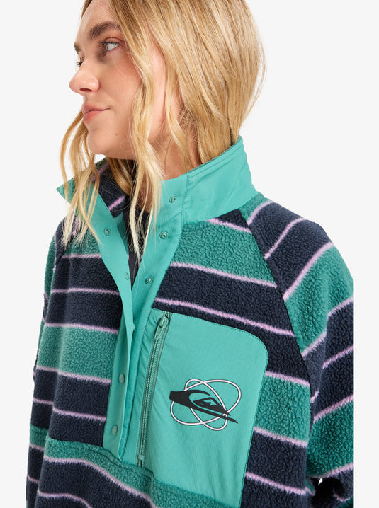 Quiksilver Women's Renek Half Zip Polar Fleece Deep Sea Strp Renek EQWPF03006-GMW6