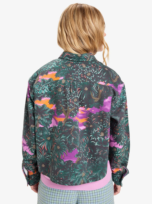 Quiksilver Women's Gemuroh Long Sleeve Shirt Trekking Hidden Gem Qsw EQWWT03151-GSC6