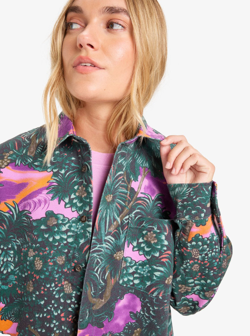 Load image into Gallery viewer, Quiksilver Women&#39;s Gemuroh Long Sleeve Shirt Trekking Hidden Gem Qsw EQWWT03151-GSC6
