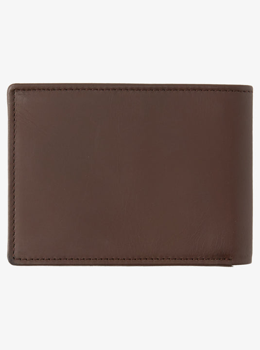 Quiksilver Men's Mac 2 Tri Fold Leather Wallet Chocolate Brown EQYAA03940-CSD0