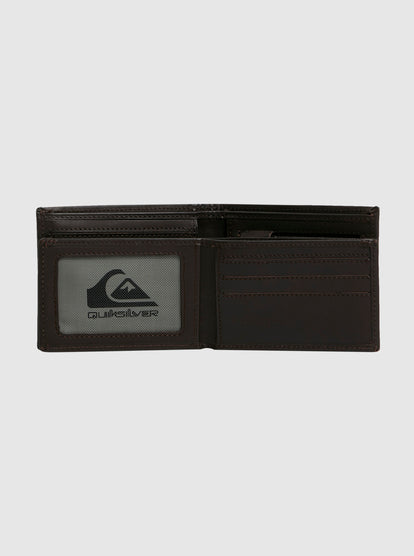 Quiksilver Mens' Gutherie Leather Bi-Fold Wallet Chocolate Brown EQYAA03960-CSD0