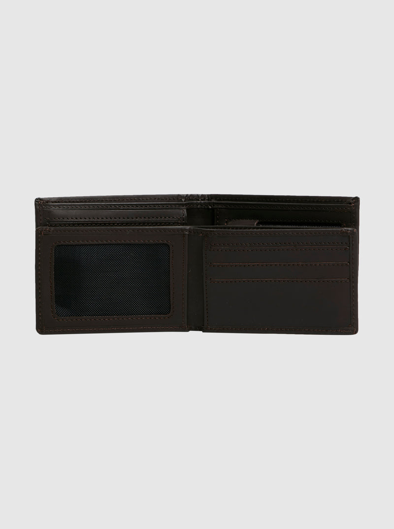 Load image into Gallery viewer, Quiksilver Mens&#39; Gutherie Leather Bi-Fold Wallet Chocolate Brown EQYAA03960-CSD0

