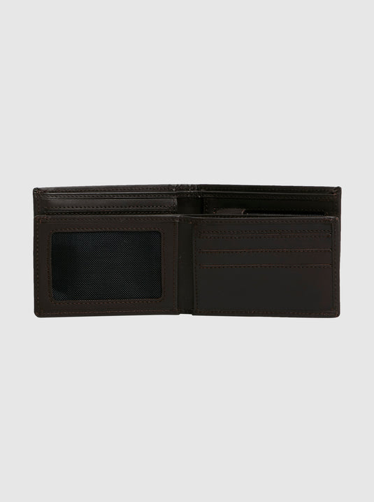 Quiksilver Mens' Gutherie Leather Bi-Fold Wallet Chocolate Brown EQYAA03960-CSD0