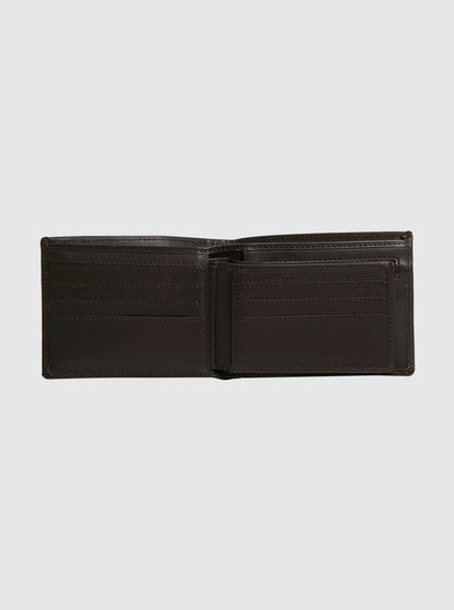 Quiksilver Mens' Gutherie Leather Bi-Fold Wallet Chocolate Brown EQYAA03960-CSD0