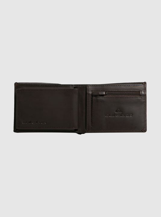 Quiksilver Mens' Gutherie Leather Bi-Fold Wallet Chocolate Brown EQYAA03960-CSD0