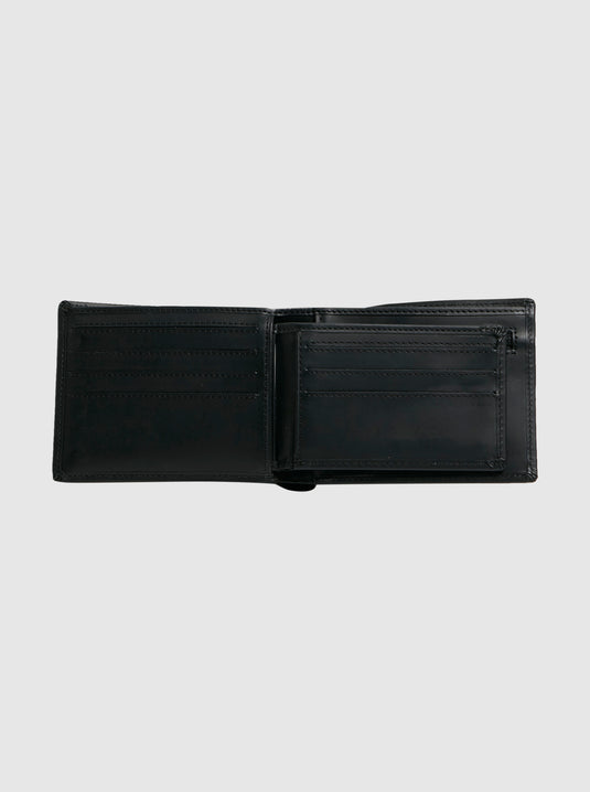 Quiksilver Mens' Gutherie Leather Bi-Fold Wallet Black EQYAA03960-KVJ0
