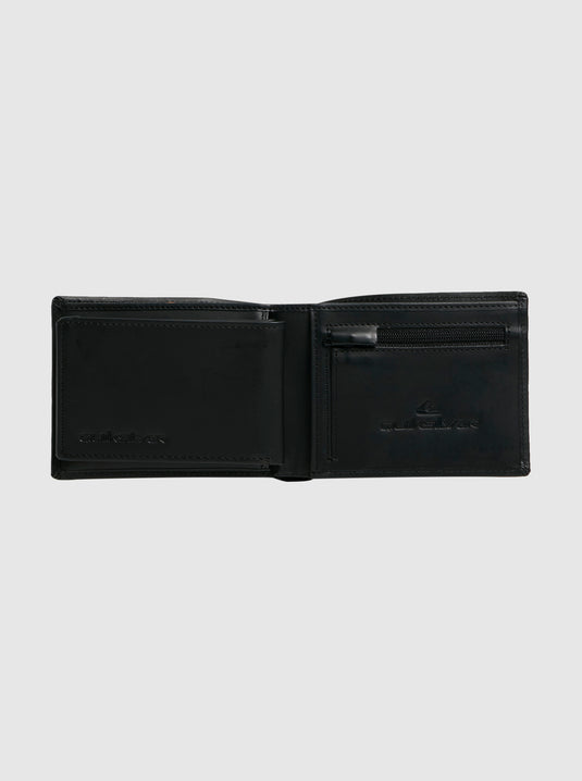 Quiksilver Mens' Gutherie Leather Bi-Fold Wallet Black EQYAA03960-KVJ0