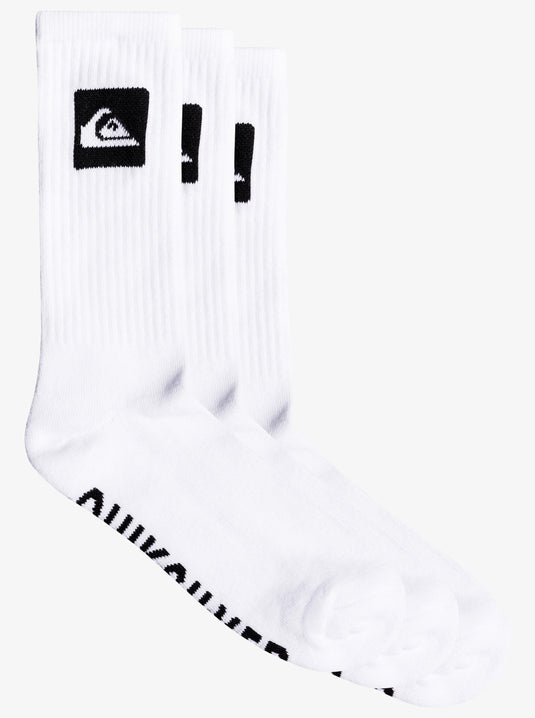 Quilsilver Men's 3 Crew Pack Socks White EQYAA04071_WBB0