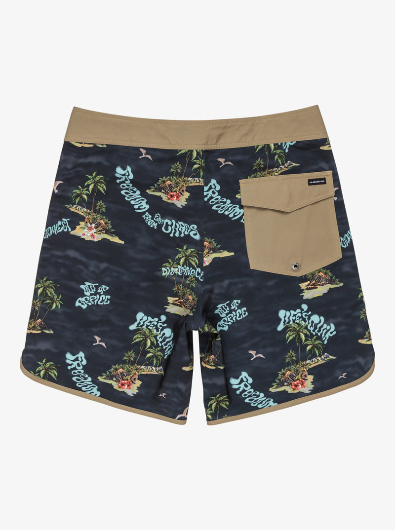 Load image into Gallery viewer, Quiksilver Men&#39;s Surfsilk Scallop 18&#39;&#39; Board Shorts Black Naturama EQYBS04862-KVJ6
