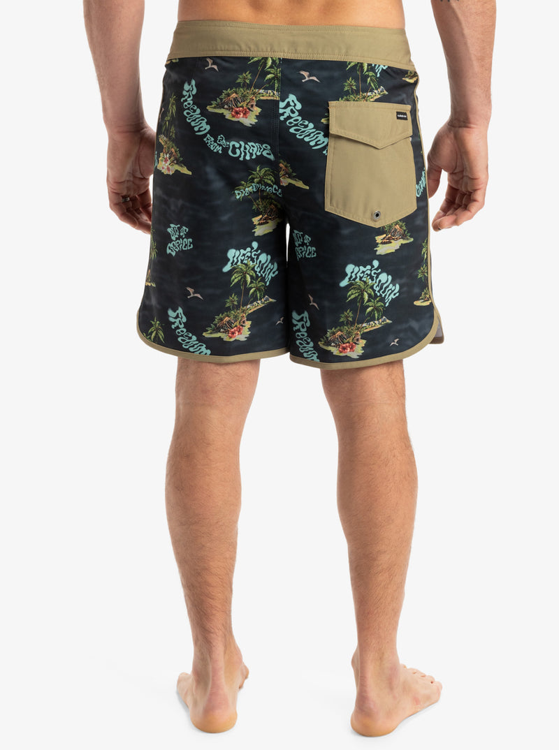 Load image into Gallery viewer, Quiksilver Men&#39;s Surfsilk Scallop 18&#39;&#39; Board Shorts Black Naturama EQYBS04862-KVJ6
