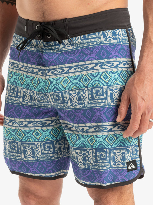 Quiksilver Men's Surfsilk Scallop 18'' Board Shorts Global Heat Dusted Peri EQYBS04862-PMG6