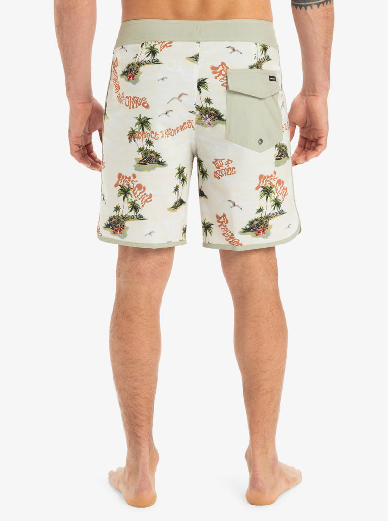 Load image into Gallery viewer, Quiksilver Men&#39;s Surfsilk Scallop 18&#39;&#39; Board Shorts Abbey Stone Naturama EQYBS04862-THQ6
