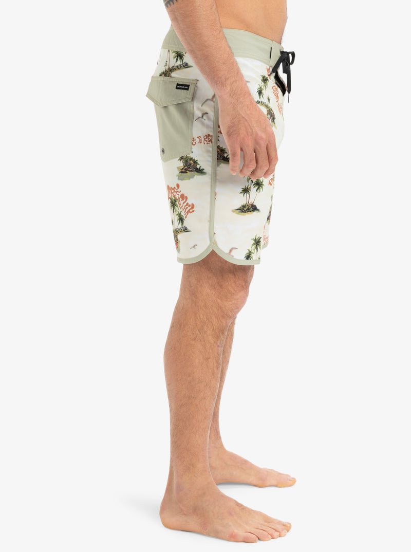 Load image into Gallery viewer, Quiksilver Men&#39;s Surfsilk Scallop 18&#39;&#39; Board Shorts Abbey Stone Naturama EQYBS04862-THQ6
