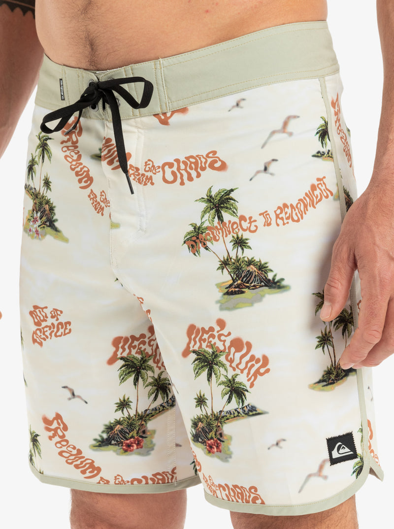 Load image into Gallery viewer, Quiksilver Men&#39;s Surfsilk Scallop 18&#39;&#39; Board Shorts Abbey Stone Naturama EQYBS04862-THQ6
