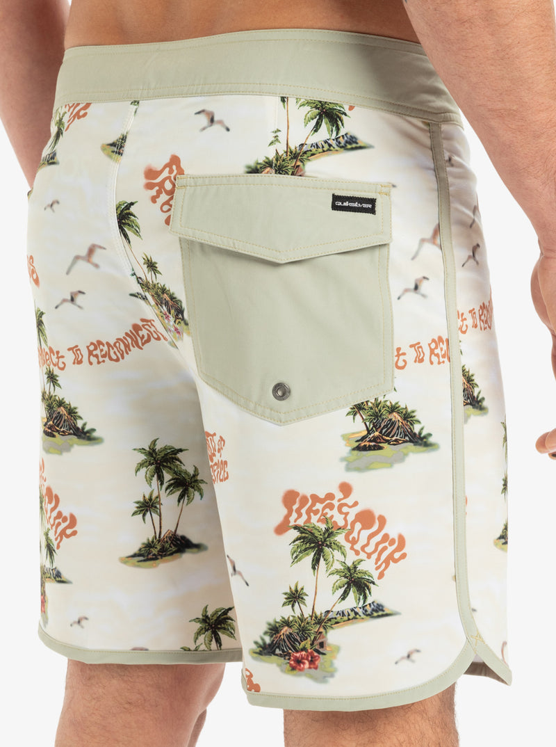 Load image into Gallery viewer, Quiksilver Men&#39;s Surfsilk Scallop 18&#39;&#39; Board Shorts Abbey Stone Naturama EQYBS04862-THQ6
