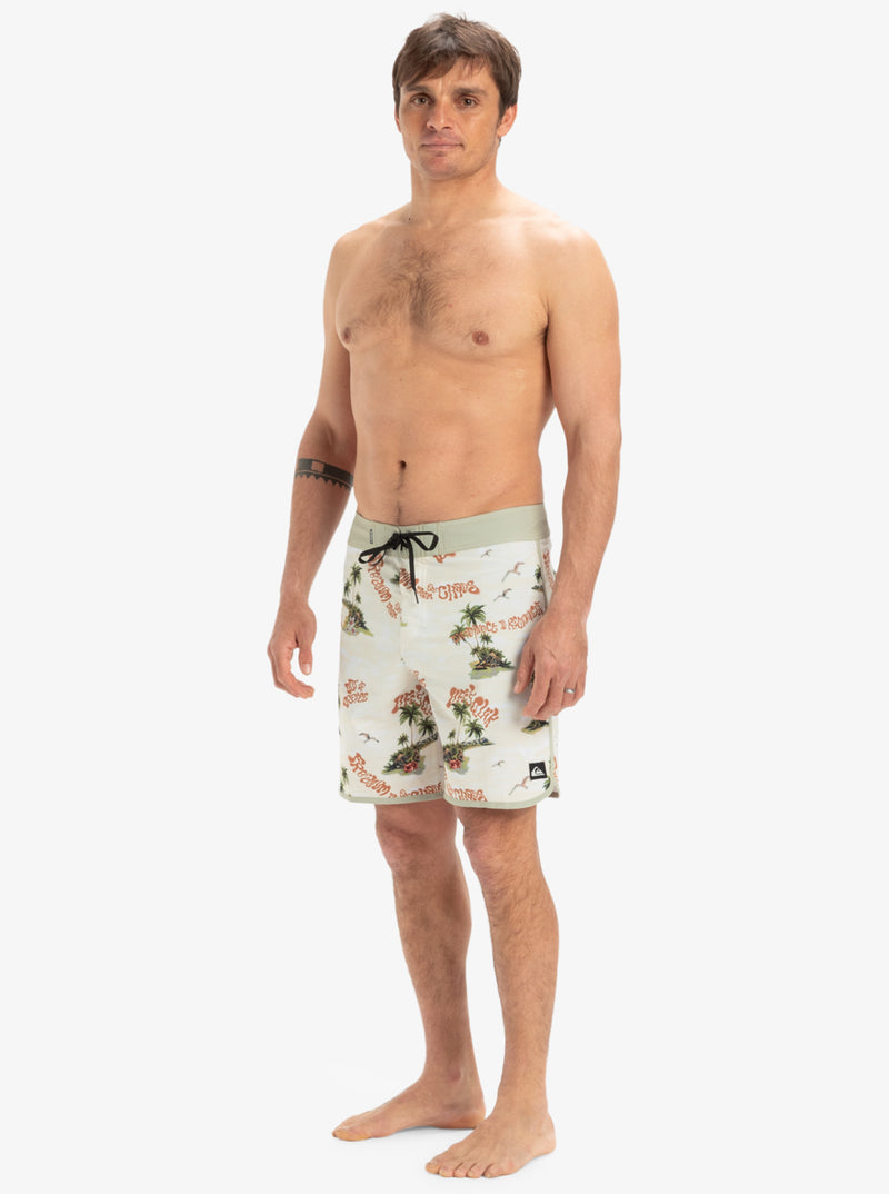 Load image into Gallery viewer, Quiksilver Men&#39;s Surfsilk Scallop 18&#39;&#39; Board Shorts Abbey Stone Naturama EQYBS04862-THQ6
