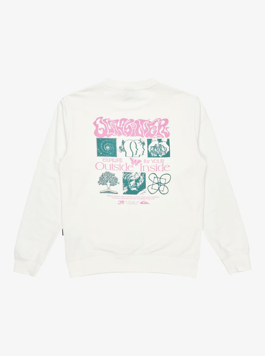 Quiksilver Men's Graphic Crew Neck Sweatshirt Snow White EQYFT05055_WBK0