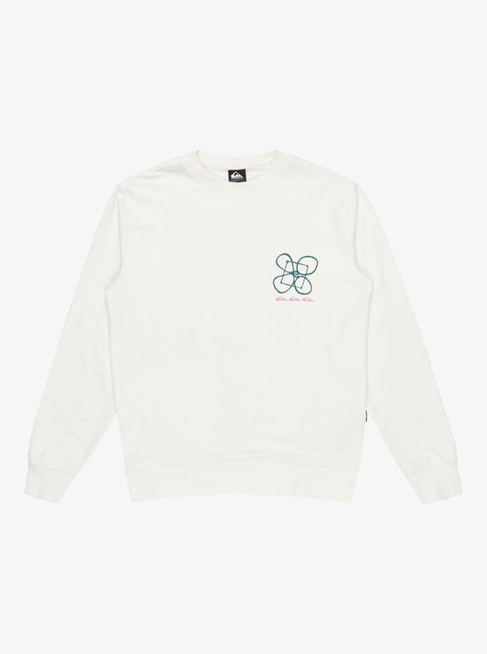 Quiksilver Men's Graphic Crew Neck Sweatshirt Snow White EQYFT05055_WBK0