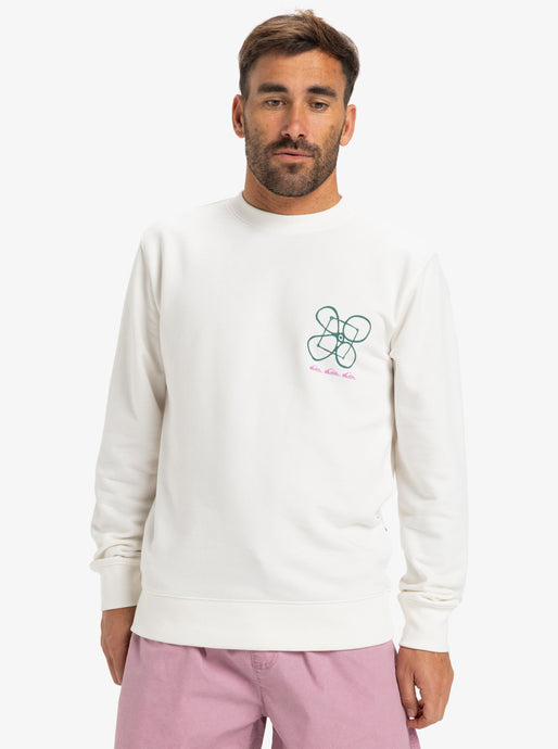 Quiksilver Men's Graphic Crew Neck Sweatshirt Snow White EQYFT05055_WBK0
