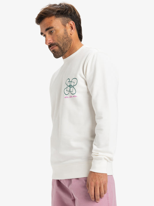 Quiksilver Men's Graphic Crew Neck Sweatshirt Snow White EQYFT05055_WBK0