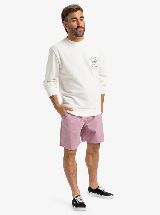 Quiksilver Men's Graphic Crew Neck Sweatshirt Snow White EQYFT05055_WBK0