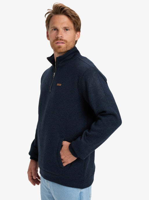 Quiksilver Men's Keller Quarter Zip Fleece Dark Navy Heather EQYFT05114-KTPH
