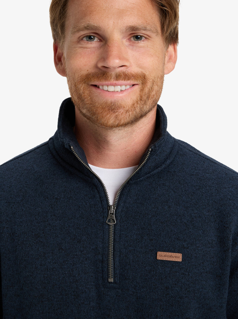Load image into Gallery viewer, Quiksilver Men&#39;s Keller Quarter Zip Fleece Dark Navy Heather EQYFT05114-KTPH

