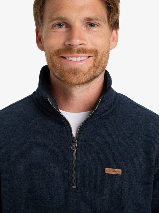 Quiksilver Men's Keller Quarter Zip Fleece Dark Navy Heather EQYFT05114-KTPH