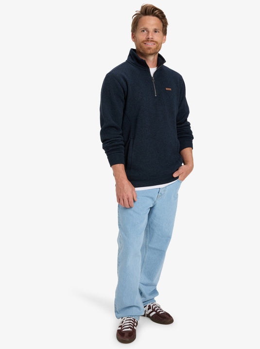 Quiksilver Men's Keller Quarter Zip Fleece Dark Navy Heather EQYFT05114-KTPH
