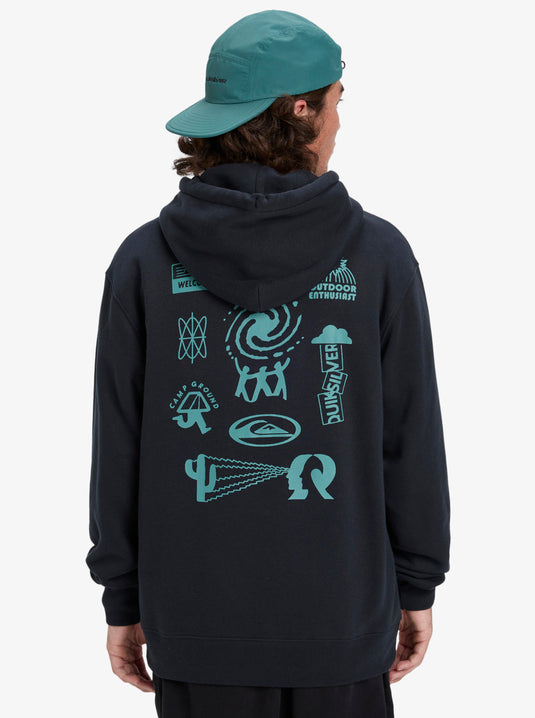 Quiksilver Men's Salt Water Graphic Hoodie Black EQYFT05126-KVJ0