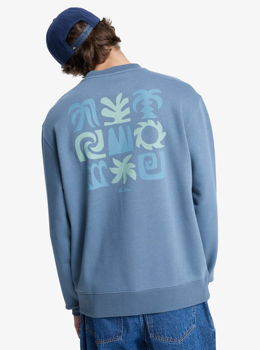 Quiksilver Men's Salt Water Graphic Sweatshirt China Blue EQYFT05127_BND0